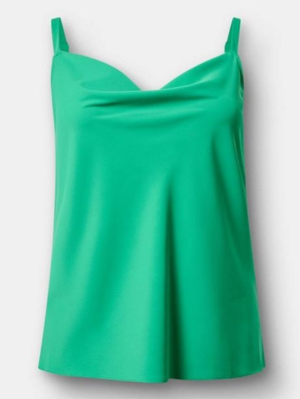 Torrid Crepe De Chine Cowl Neck Cami – Size 00 (US 10) – Jelly Bean Green – NWT